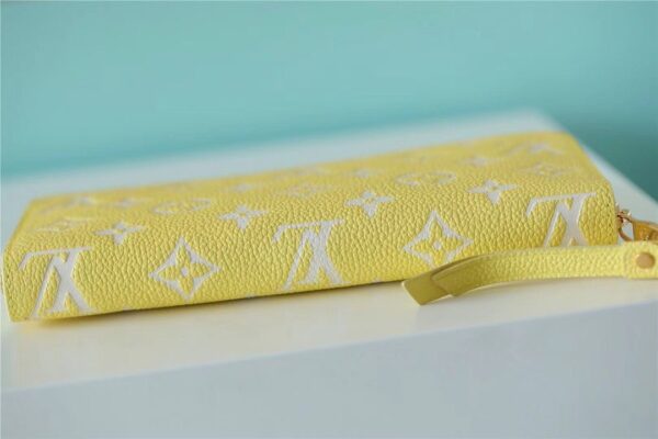 Louis Vuitton Zippy Wallet In Monogram Empreinte Lemon Curd Yellow For Women 20cm LV M81427