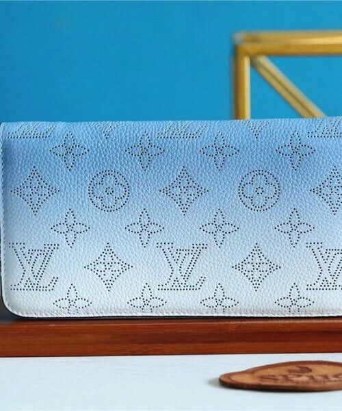 Louis Vuitton Zippy Wallet Mahina Gradient Blue For Women, Women's Wallets 7.7in/19.5cm LV M80494 