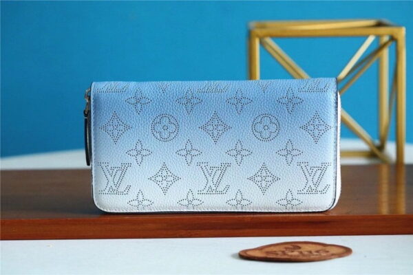Louis Vuitton Zippy Wallet Mahina Gradient Blue For Women, Women's Wallets 7.7in/19.5cm LV M80494 