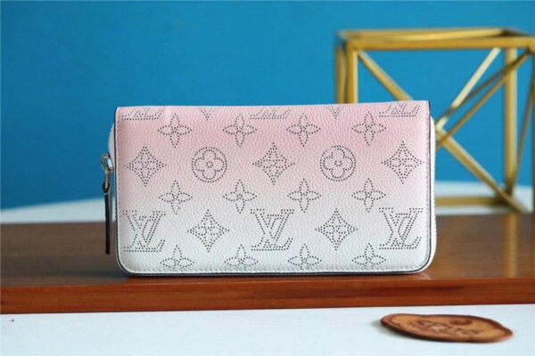 Louis Vuitton Zippy Wallet Mahina Gradient Pink For Women, Women's Wallets 7.7in/19.5cm LV
