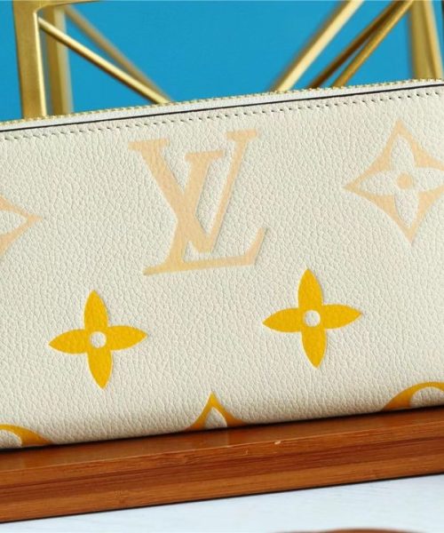 1:1 Replica Louis Vuitton Zippy Wallet Monogram Empreinte By The Pool Cream For Women, Women's Wallets 7.7in/19.5cm LV M80402