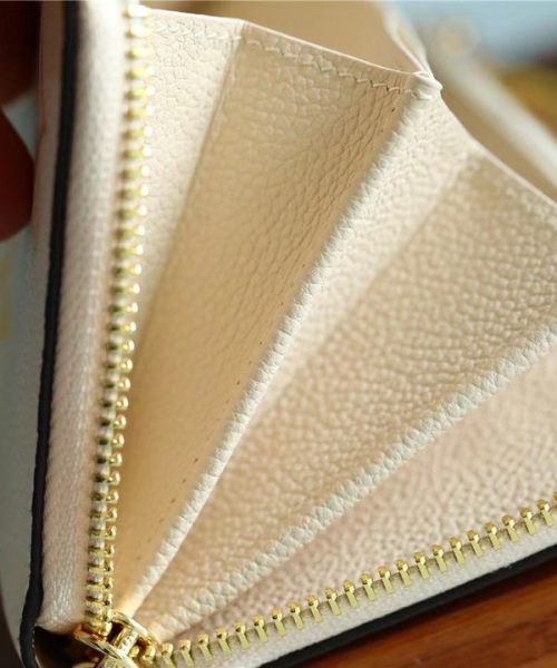 1:1 Replica Louis Vuitton Zippy Wallet Monogram Empreinte By The Pool Cream For Women, Women's Wallets 7.7in/19.5cm LV M80402