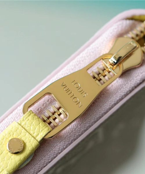 1:1 Replica Louis Vuitton Zippy Wallet Monogram Empreinte Pink / Beige / Yellow For Women, Women's Wallets 7.7n/19.5cm LV M81279