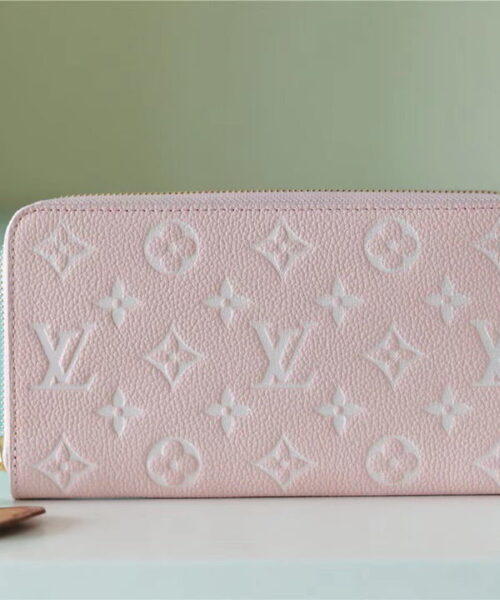 Louis Vuitton Zippy Wallet Monogram Empreinte Pink / Beige / Yellow For Women, Women's Wallets 7.7n/19.5cm LV M81279