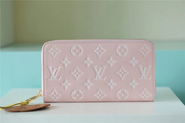 Louis Vuitton Zippy Wallet Monogram Empreinte Pink / Beige / Yellow For Women, Women's Wallets 7.7n/19.5cm LV M81279