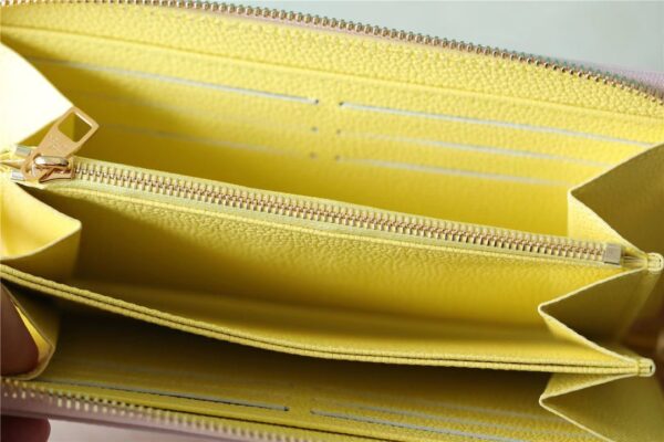 Louis Vuitton Zippy Wallet Monogram Empreinte Pink / Beige / Yellow For Women, Women's Wallets 7.7n/19.5cm LV M81279