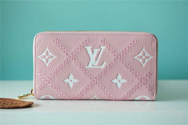 Louis Vuitton Zippy Wallet Monogram Empreinte Pink /White For Women, Women's Wallets 7.7in/19.5cm LV