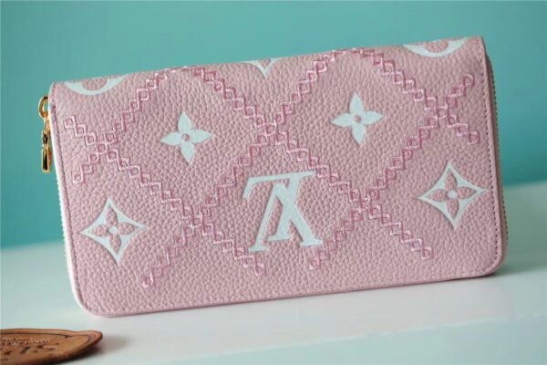 Louis Vuitton Zippy Wallet Monogram Empreinte Pink /White For Women, Women's Wallets 7.7in/19.5cm LV
