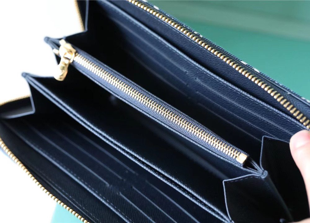 1:1 Replica Louis Vuitton Zippy Wallet Monogram Jacquard Denim Navy Blue For Women, Women's Wallets 7.7in/19.5cm LV