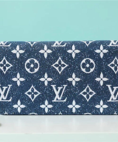 Louis Vuitton Zippy Wallet Monogram Jacquard Denim Navy Blue For Women, Women's Wallets 7.7in/19.5cm LV 