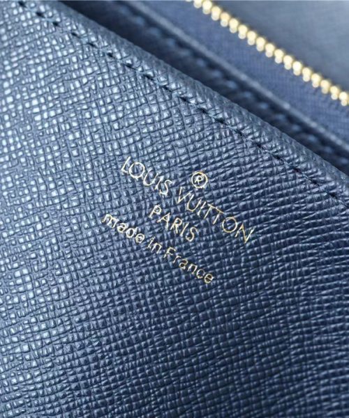 1:1 Replica Louis Vuitton Zippy Wallet Monogram Jacquard Denim Navy Blue For Women, Women's Wallets 7.7in/19.5cm LV 