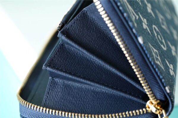 Louis Vuitton Zippy Wallet Monogram Jacquard Denim Navy Blue For Women, Women's Wallets 7.7in/19.5cm LV 