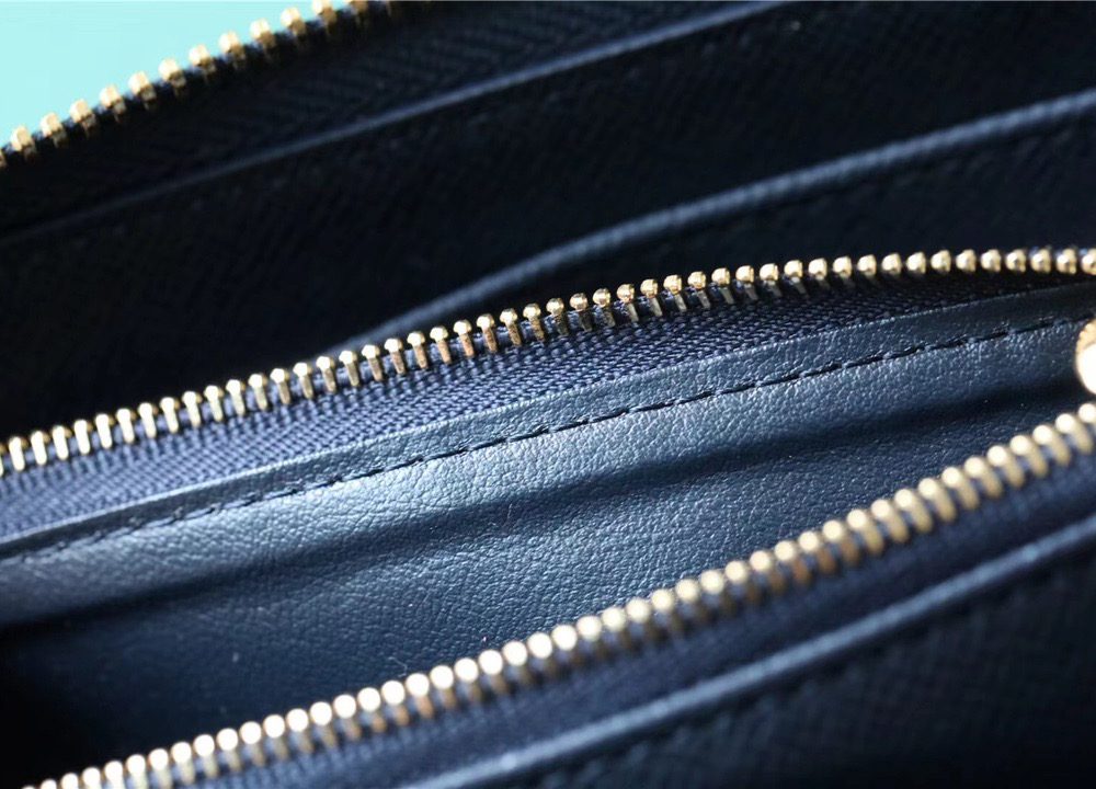 1:1 Replica Louis Vuitton Zippy Wallet Monogram Jacquard Denim Navy Blue For Women, Women's Wallets 7.7in/19.5cm LV