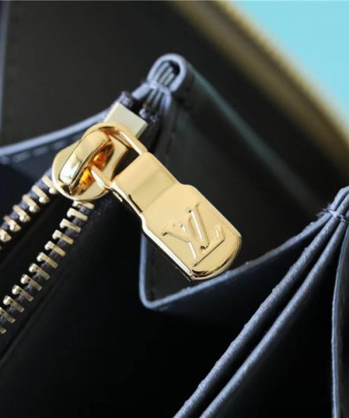 1:1 Replica Louis Vuitton Zippy Wallet Since 1854 Jacquard Canvas Ecru Blue For Women, Women's Wallets 7.7in/19.5cm LV