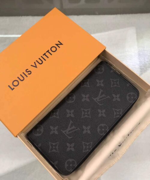 Louis Vuitton Zippy Wallet Vertical Canvas Black For Men, Men's Wallet 7.9in/20cm LV M62295