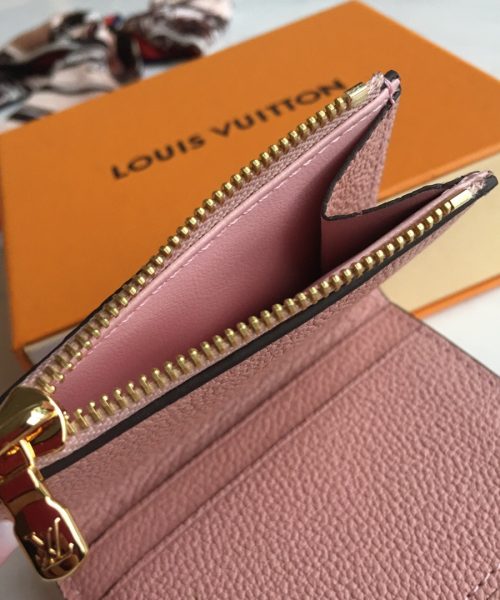1:1 Replica Louis Vuitton Zoe Wallet Tourterelle Pink For Women, Women's Wallet 3.7in/9.5cm LV