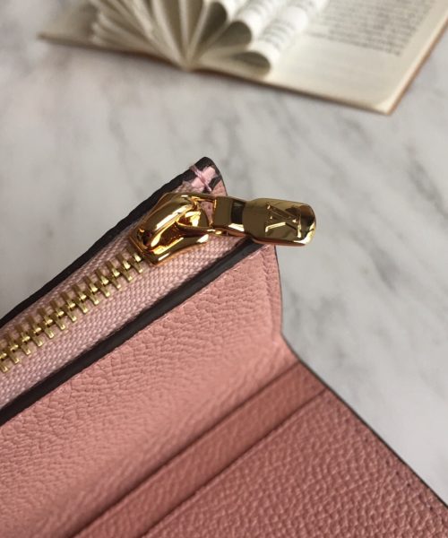 1:1 Replica Louis Vuitton Zoe Wallet Tourterelle Pink For Women, Women's Wallet 3.7in/9.5cm LV
