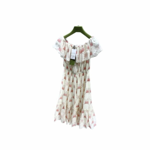 Lovely Cake Print Dress White For Women