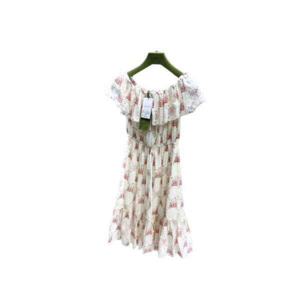 Lovely Cake Print Dress White For Women