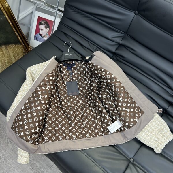 Lurex Tweed Frill Sleeve Jacket Ivory For Women