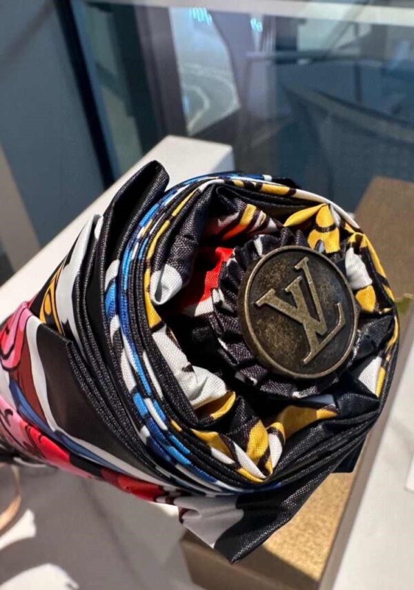 LV Folding Umbrella With Leash Black