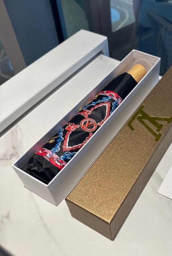 LV Folding Umbrella With Leash Black