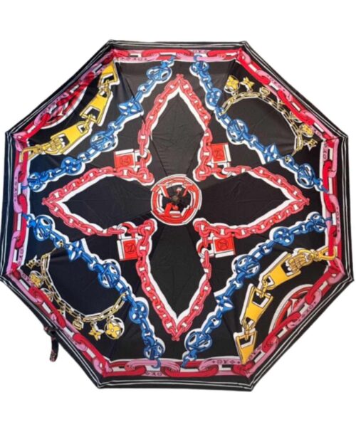 LV Folding Umbrella With Leash Black