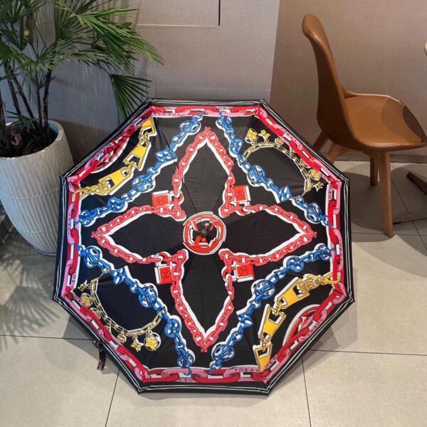 LV Folding Umbrella With Leash Black