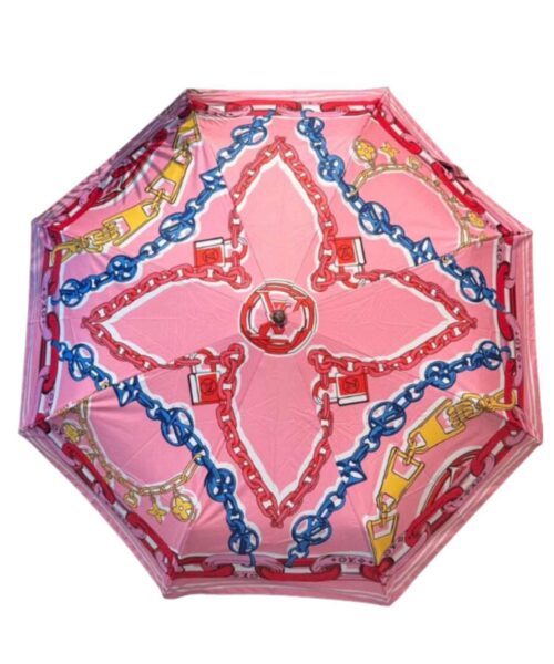 LV Folding Umbrella With Leash Pink