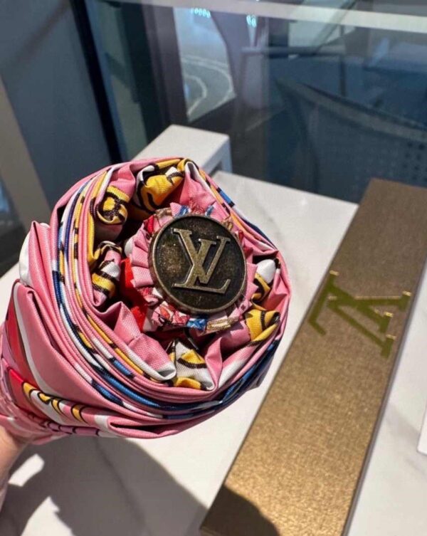 LV Folding Umbrella With Leash Pink