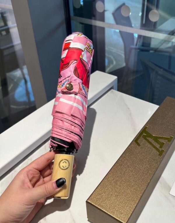 LV Folding Umbrella With Leash Pink