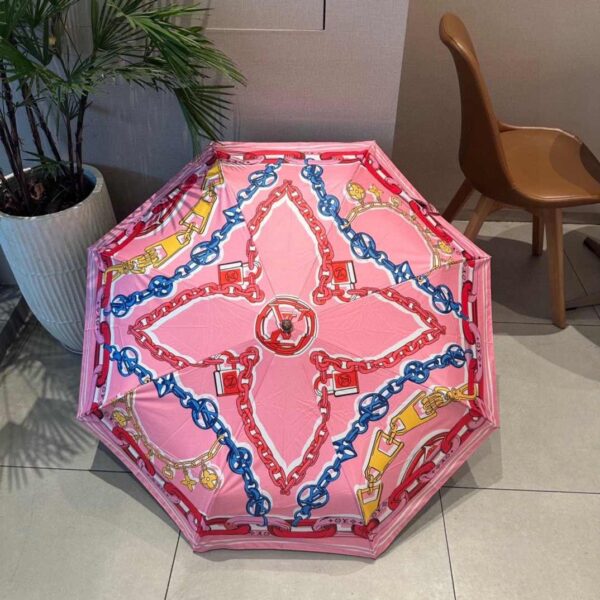 LV Folding Umbrella With Leash Pink