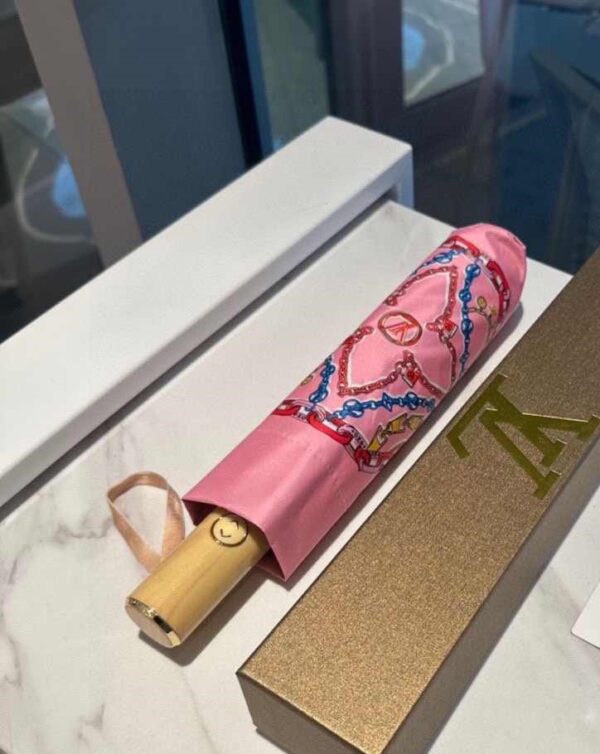 LV Folding Umbrella With Leash Pink