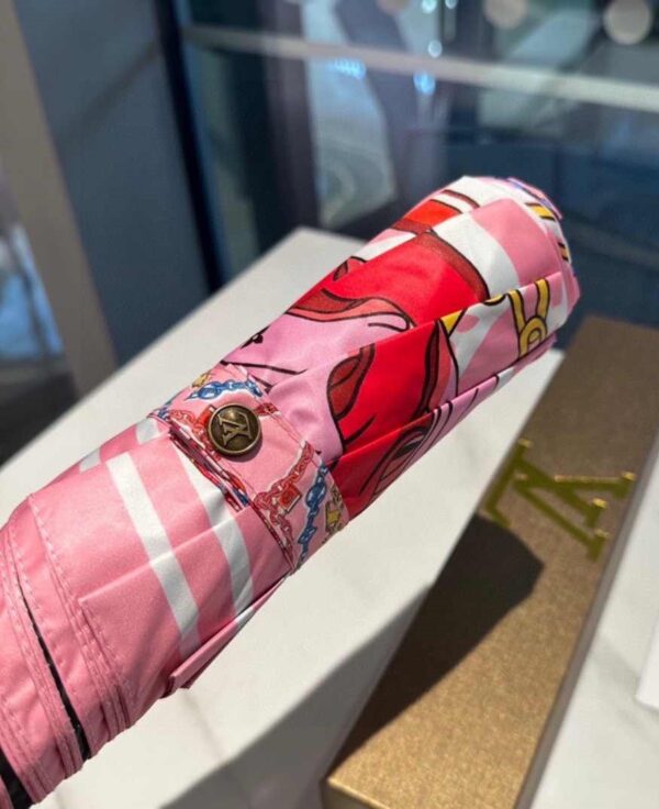 LV Folding Umbrella With Leash Pink