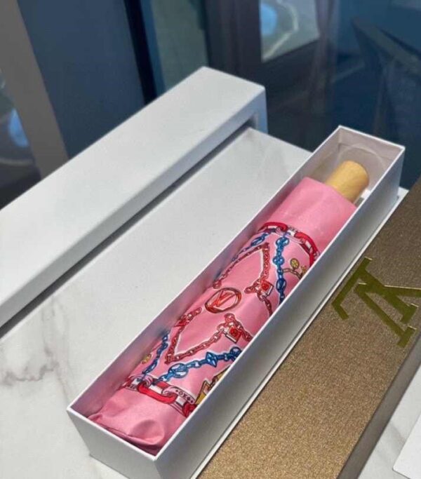 LV Folding Umbrella With Leash Pink