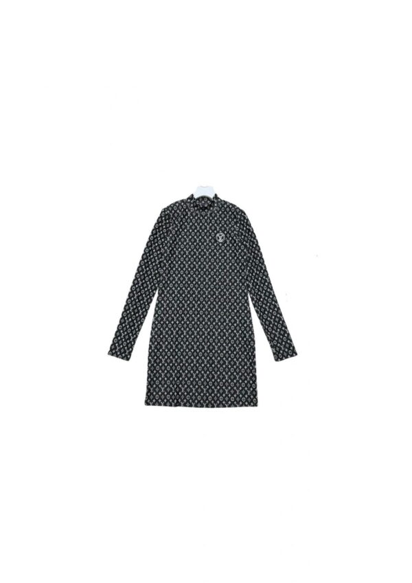 LV Logo Circle Tunic Dress Black For Women
