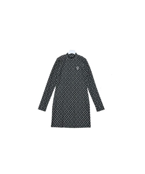 LV Logo Circle Tunic Dress Black For Women