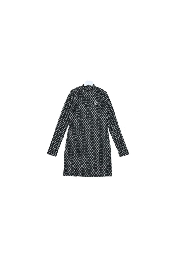 LV Logo Circle Tunic Dress Black For Women