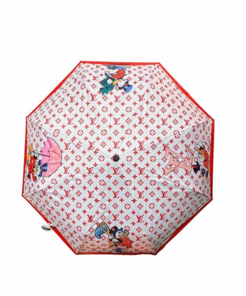 LV Monogram And Donald Duck Folding Umbrella Red