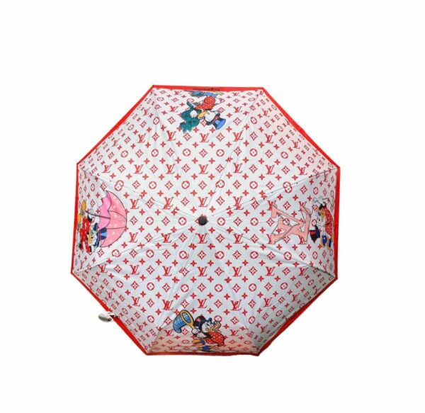 LV Monogram And Donald Duck Folding Umbrella Red