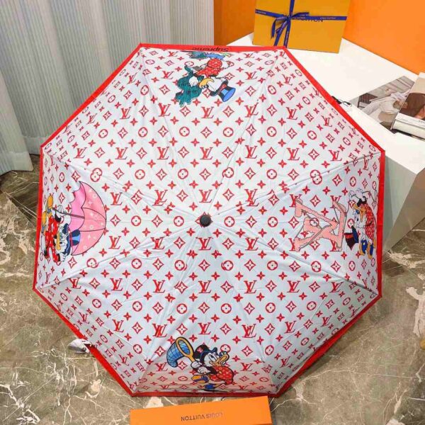 LV Monogram And Donald Duck Folding Umbrella Red