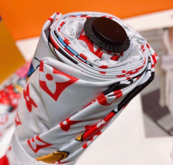 LV Monogram And Donald Duck Folding Umbrella Red