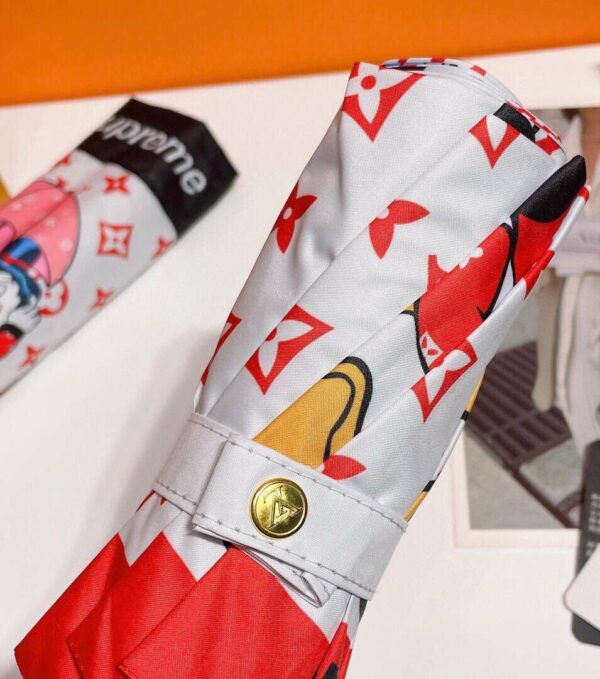 LV Monogram And Donald Duck Folding Umbrella Red
