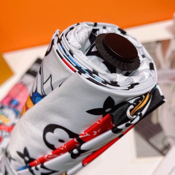 LV Monogram And Donald Duck Folding Umbrella White