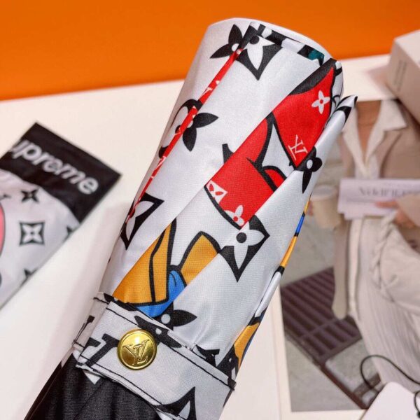LV Monogram And Donald Duck Folding Umbrella White