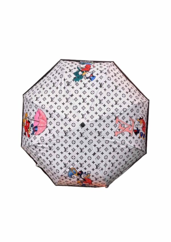 LV Monogram And Donald Duck Folding Umbrella White