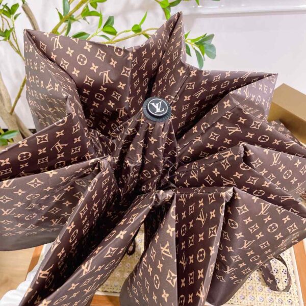 LV Monogram Confidential Folding Umbrella Brown