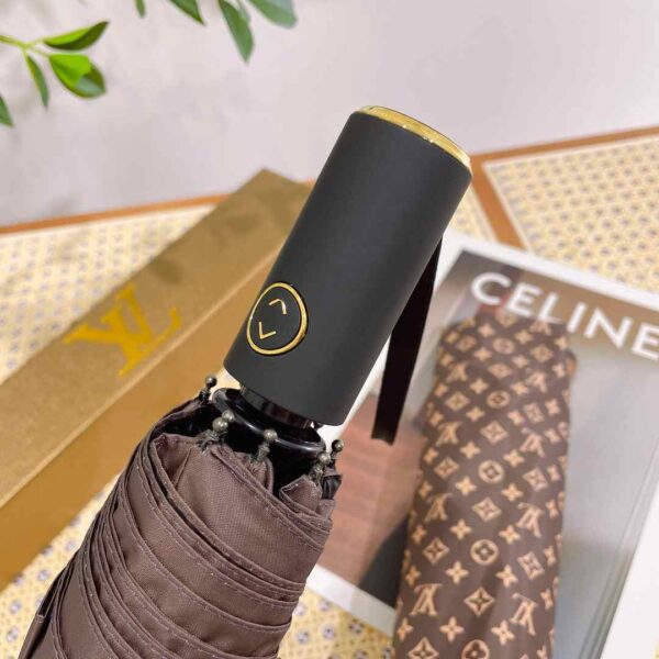 LV Monogram Confidential Folding Umbrella Brown