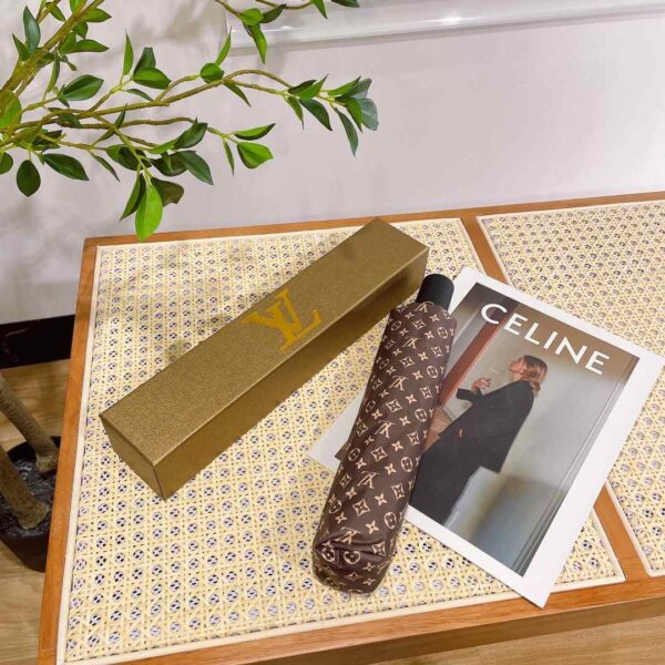 LV Monogram Confidential Folding Umbrella Brown