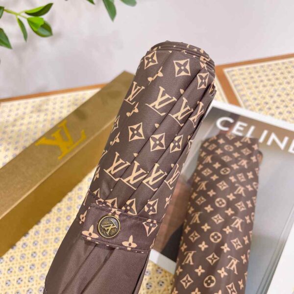 LV Monogram Confidential Folding Umbrella Brown